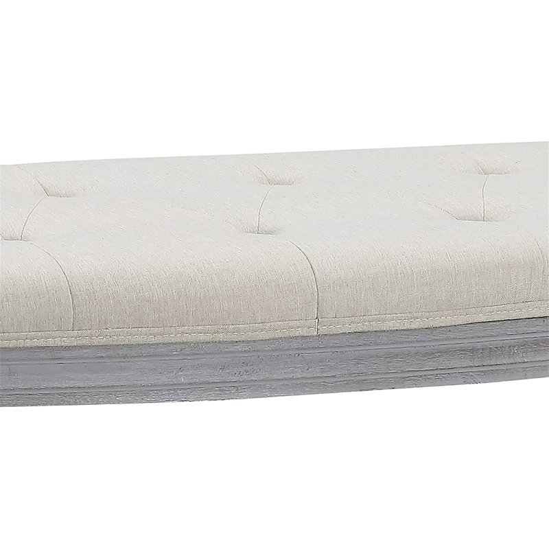 Banc rembourré capitonné beige clair Coastal