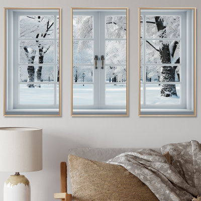 Winter Forest Window Views I - Winter Landscape, art mural