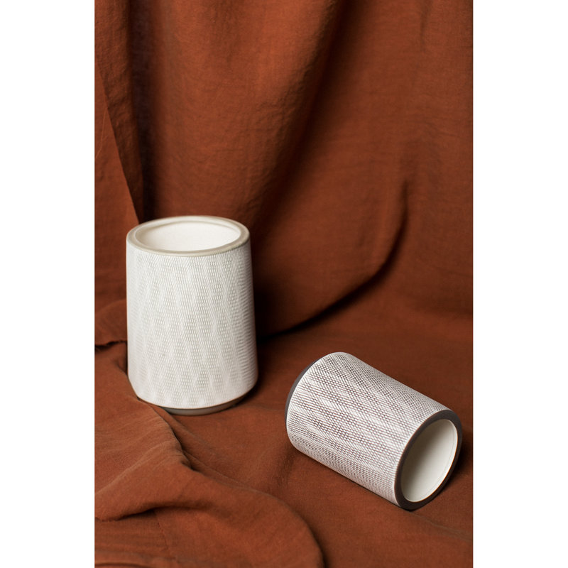 Derek Handmade Planter, Coffee, 5.75" H x 4.25" W x 4.25" D