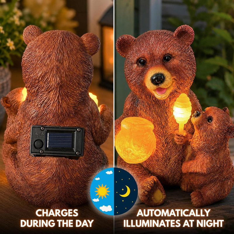 Solar Mama Bear & Cub Ornament