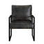 Fauteuil d'appoint de bureau confortable avec similicuir gris foncé et structure en métal noir moderne-525730616