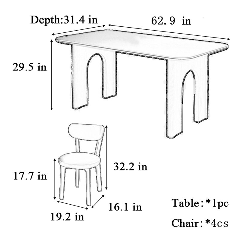 Denekia, 29.5"H x 62.9"L x 31.4"W