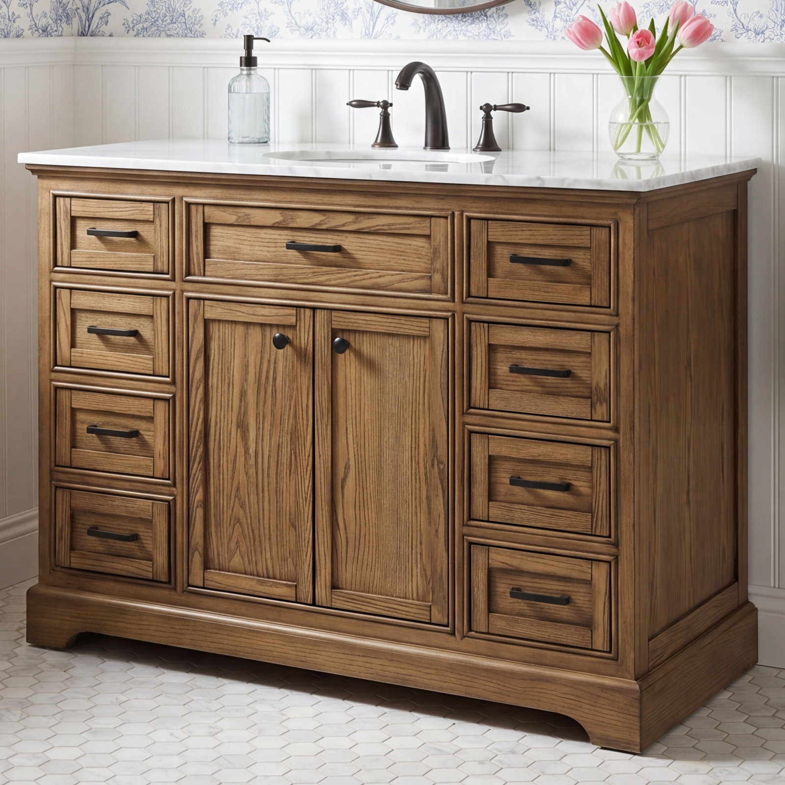 Hermes 48'' Single Bathroom Vanity, Dark Brown