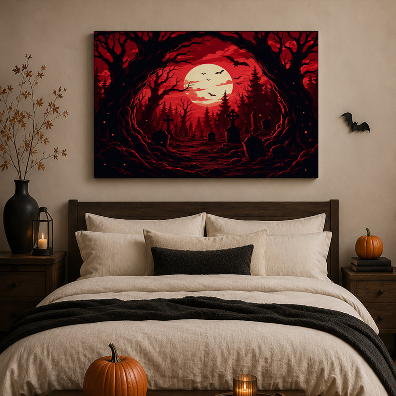 Silhouettes d'art sur toile, "Halloween", H 20 po x l 30 po