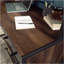 Bureau avec rehausse, finition brune