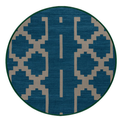 Machine Washable Trellis Green Area Rug