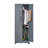 Broom Storage Cabinet With Locking Doors And Shelves, 65" H Metal Storage Cabinet With Hanging Rod & S-Hooks, Cleaning Tool Storage Cabinet Grey-1107023550