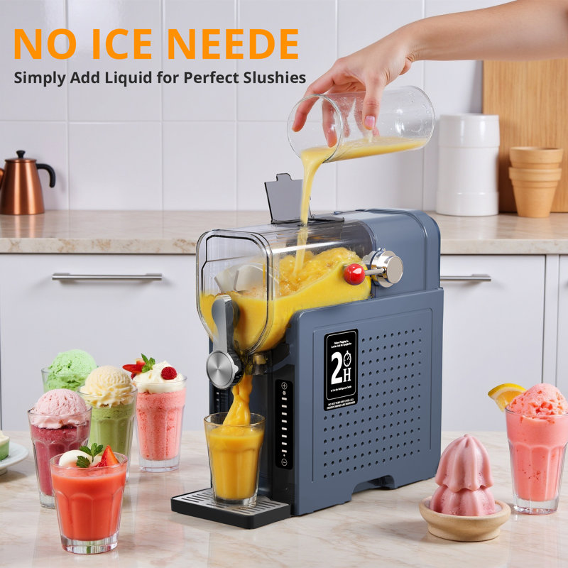 Slushie Machine, 15-Minute Slushy Machine(Fastest Results) For Home, Frozen Drink And Slushie Maker With 6 Preset Programs, 12-hours long-lasting cooling