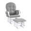 Fauteuil coulissant Mason en bois blanc et en tissu d'huître