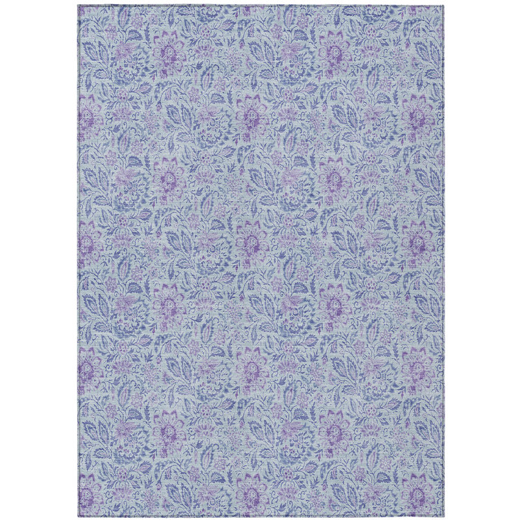 Washable Floral Indoor / Outdoor Rug