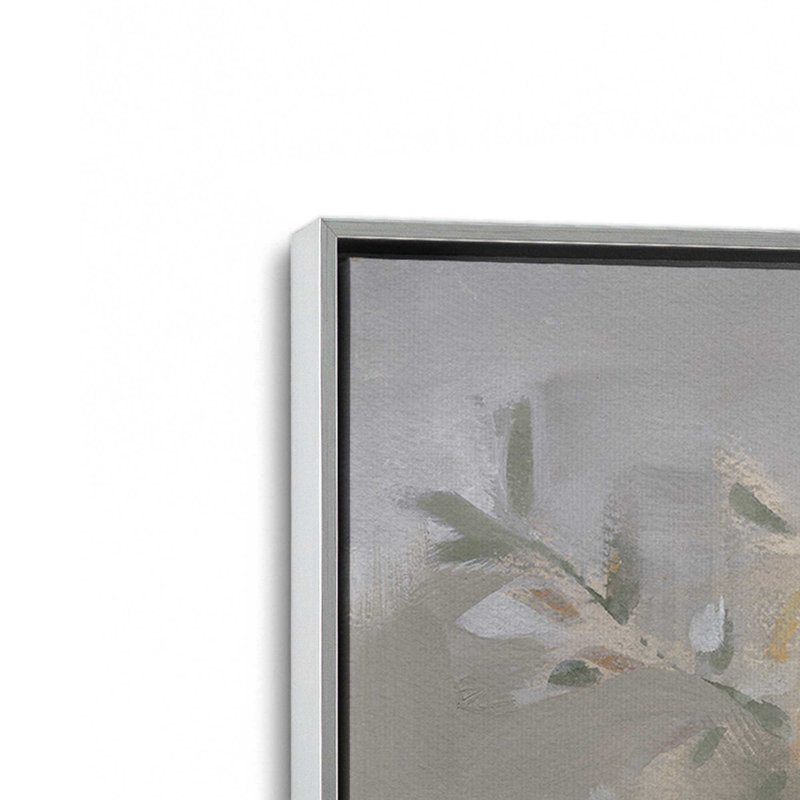 Récolte de fleurs, H 32,75 po x l 32,75 po x P 1,75 po, Cadre flottant en chrome poli