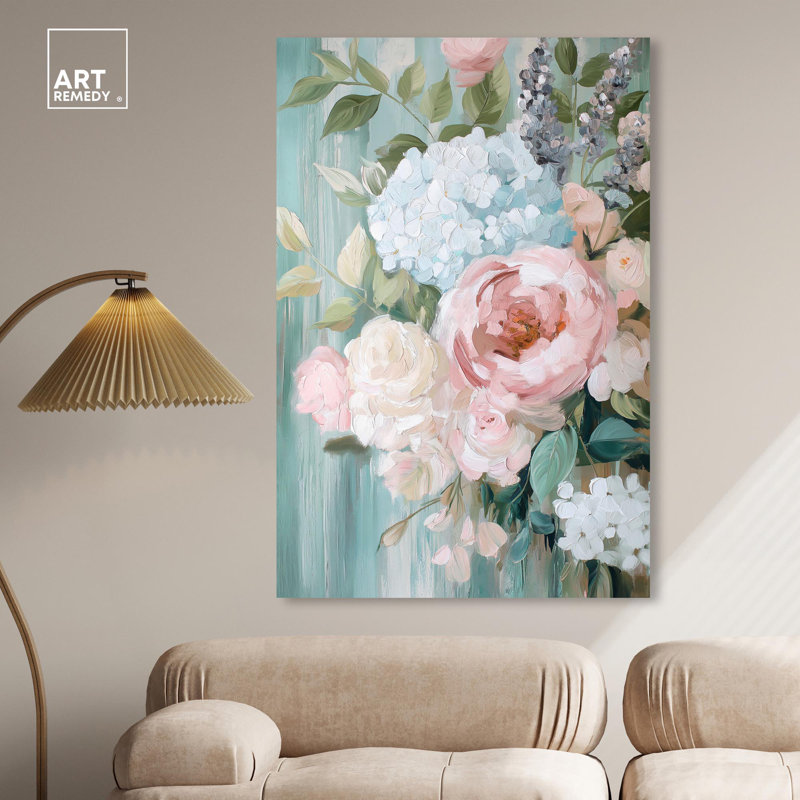 Petals of Spring II Pastel Floral Wrapped Canvas Art