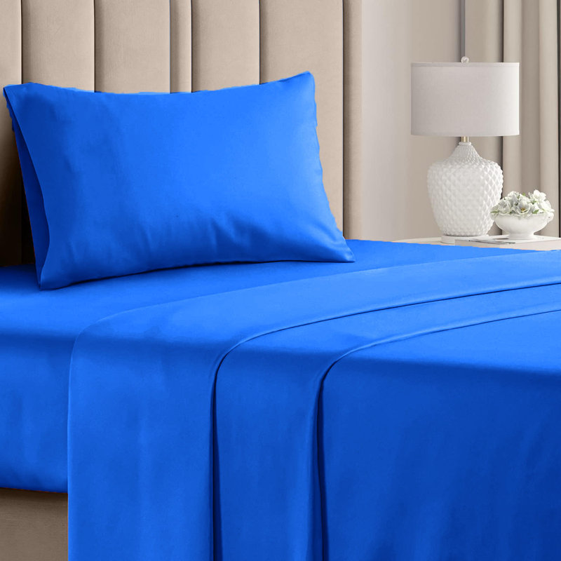  Ensemble de draps en rayonne de bambou 4 pièces Premium Luxury, Ensemble de draps pour lit simple avec deux taies 