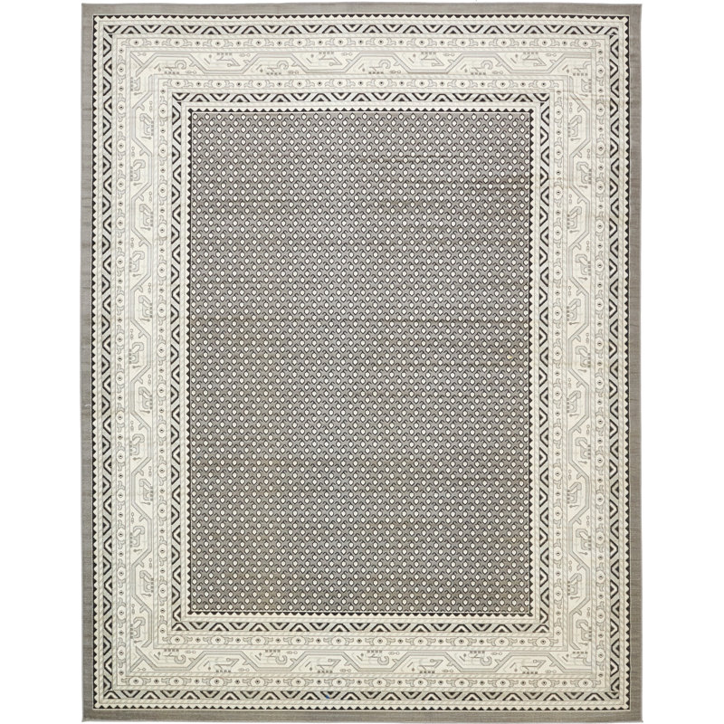 Swinson Geometric Area Rug, Rectangle 10' x 13'1", Gray