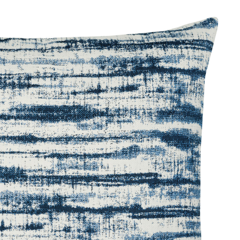 Linear Outdoor Square Sunbrella® Pillow Cover & Insert, Indigo, Square 22"