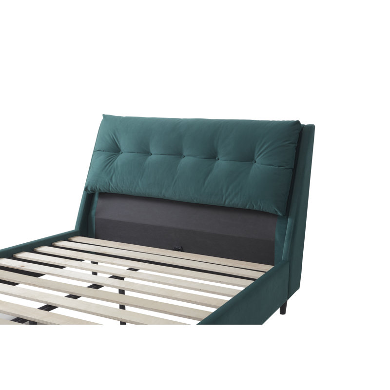 Kuruc Upholstered Bed, Kingsize (5'), Green