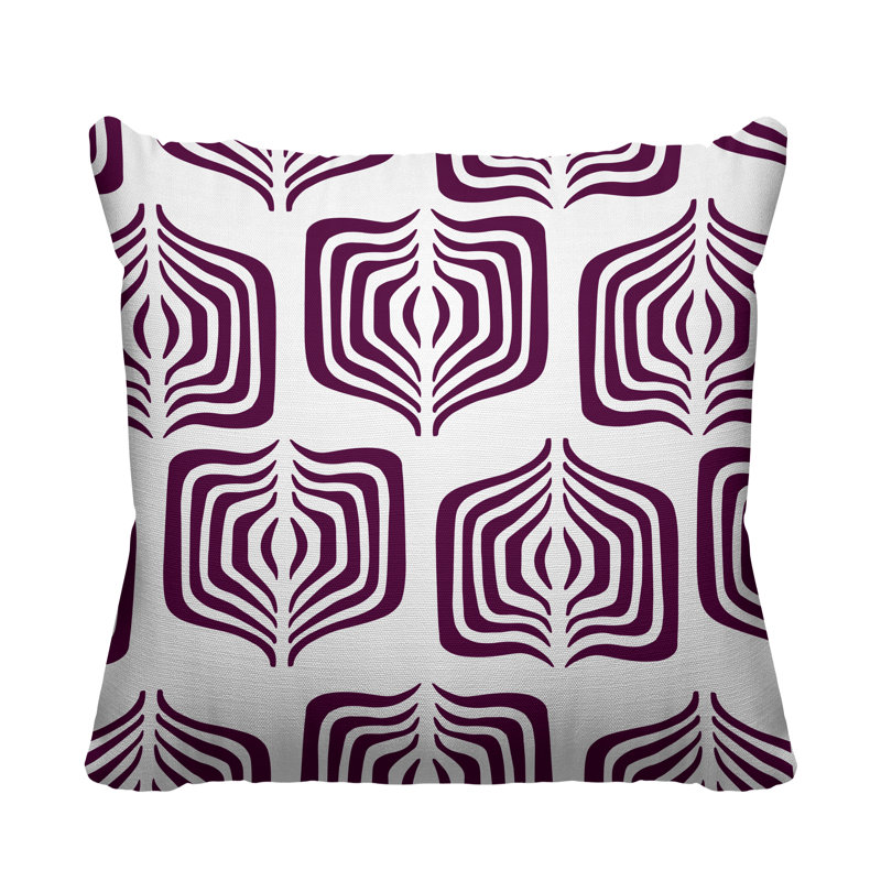 Coussin décoratif intérieur / extérieur Dale Abstract Tribal, L 19 po x H 19 po, Mauve