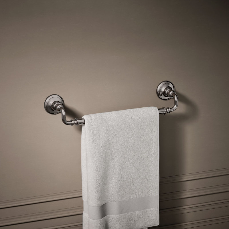 Artifacts® Wall Mounted Towel Bar, Vibrant Titanium, 3" H x 21" W x 3.5" D