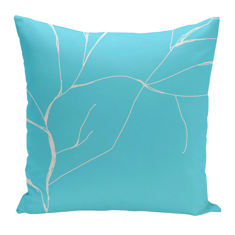 Reversible Throw Pillow, 16"x16", Turquoise