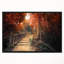 « escalier through red automne forest », reproduction de photo sur toile tendue encadrée-26669903