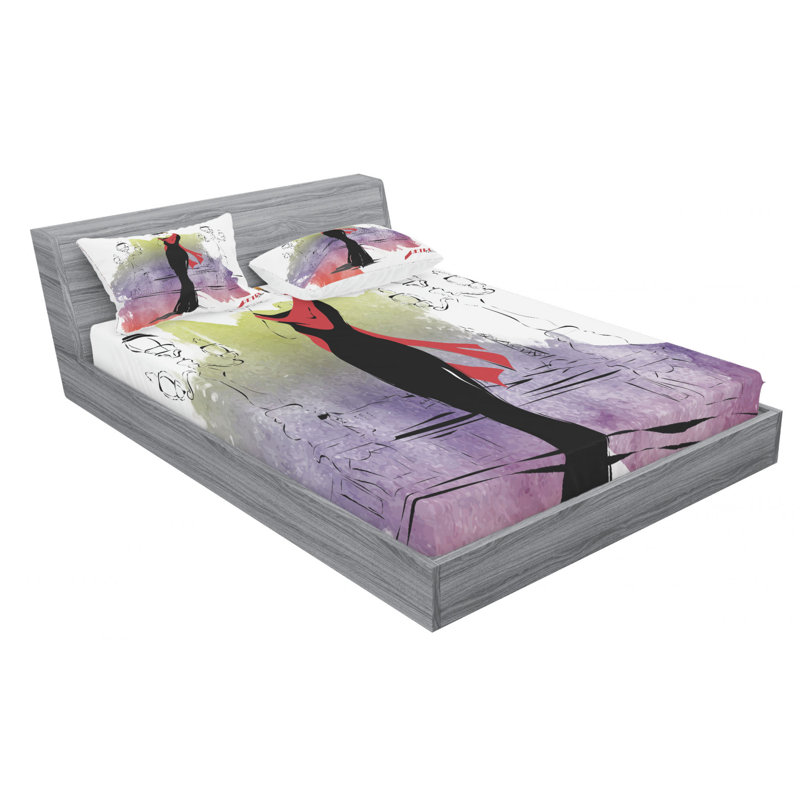 Microfiber Sheet Set, Queen Sheet Set with Fitted Sheet