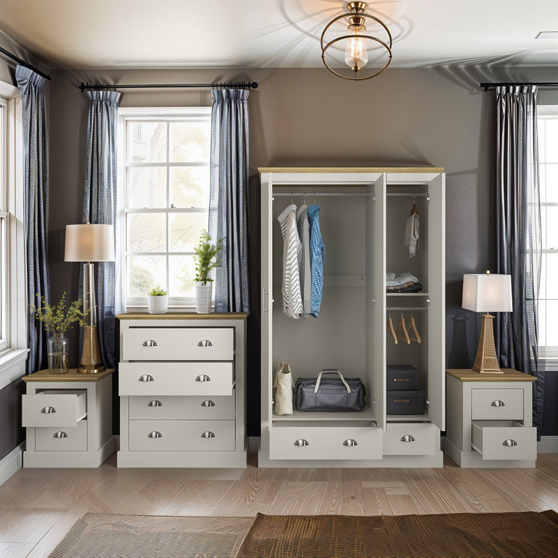 Sufy 4 Piece Compact Bedroom Storage Set , Grey