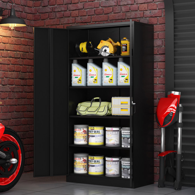 Armoire de rangement en métal avec tablettes réglables