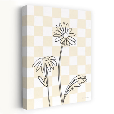 «Yellow Check Daisies», art contemporain de marguerite printanière 2