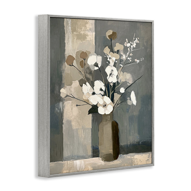 Vase floral neutre encadré par Ramona Murdock, Estampe numérique Farmhouse, H 30 po x l 24 po