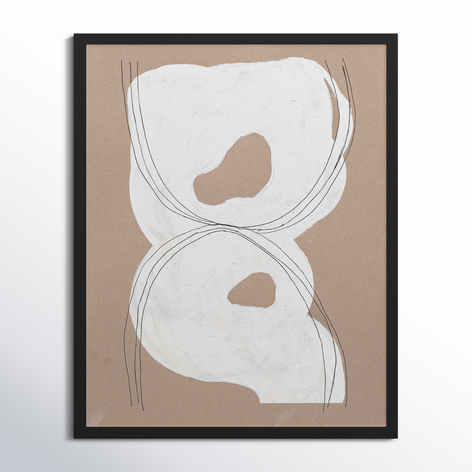 Malta "Free Form 1" Painting by Andrea Stokes, Black, 50" H x 40" W x 1.25" D