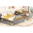 Gray Twinfull Bunk Bed With Staircase. Solid Pine Build. Increase Space Value. Versatile For Different Decor. Safe . No Spring Box . Strong Wood Structure. Optimization. Sleeping Option. .