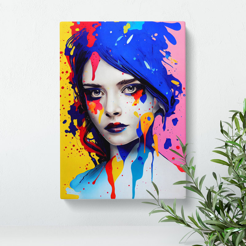 Paint Splashed Woman No.2 - Wrapped Canvas, 60cm H x 40cm W x 3cm D