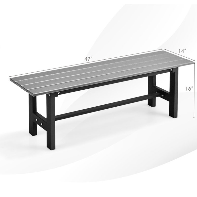 Banc d'extérieur en métal Latoysha, gris