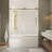 56-60"W x 60" H Frameless Shower Door with Stainless Steel Handle-120988558