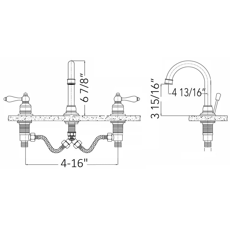 Castille 2-handle Bathroom Faucet with Drain Assembly, Brushed Nickel