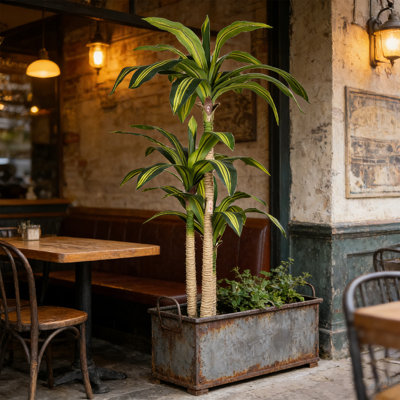 Arbre Dracaena artificiel 5 pi - plante de plancher haute avec fausses feuilles, faux arbres en pot pour la maison, le salon, la décoration intérieure et extérieure
