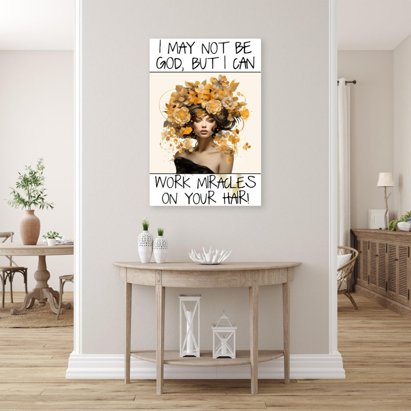 «I Can Work Miracles On Your Hair On», reproduction sur toile, H 36 po x l 24 po x P 1,25 po