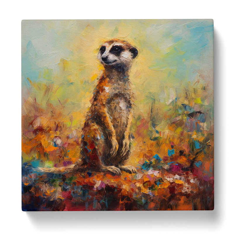 Meerkat Post-Impressionism - No Frame Print, 35cm H x 35cm W x 3cm D