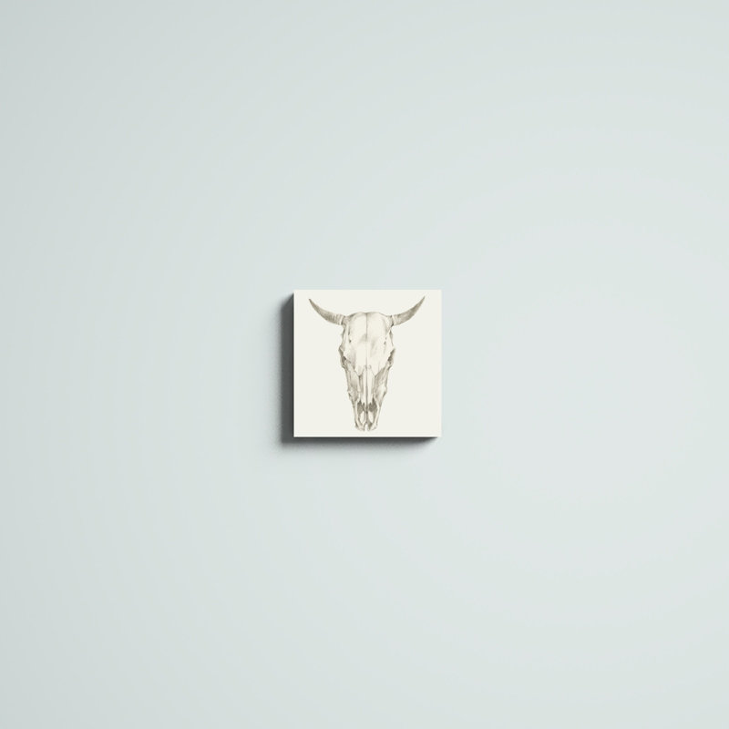 «Western Skull Mount I», peinture sur toile, H 12 po x l 12 po