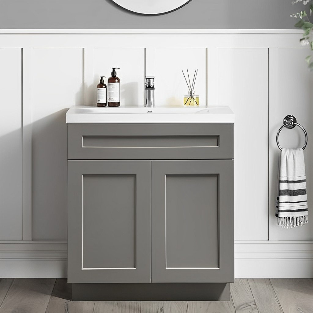 Vanity Atelier 24'' Bathroom Vanity Sink Base Cabinet in Gray Shaker ...