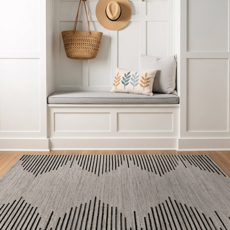 Tapis crème / noir Damarcus, Rectangle 3 pi 3 po x 5 pi, Cream