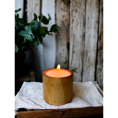 Wood Tabletop Candlestick