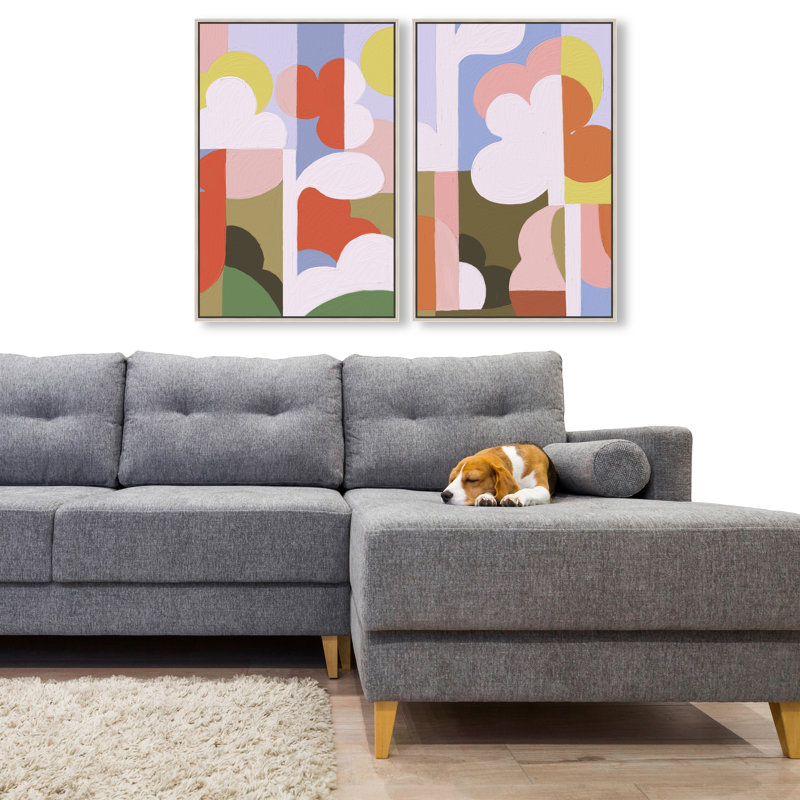 Cloudy Pop Set Set by Oliver Gal, 17"H x 25"W, Silver Floater Frame
