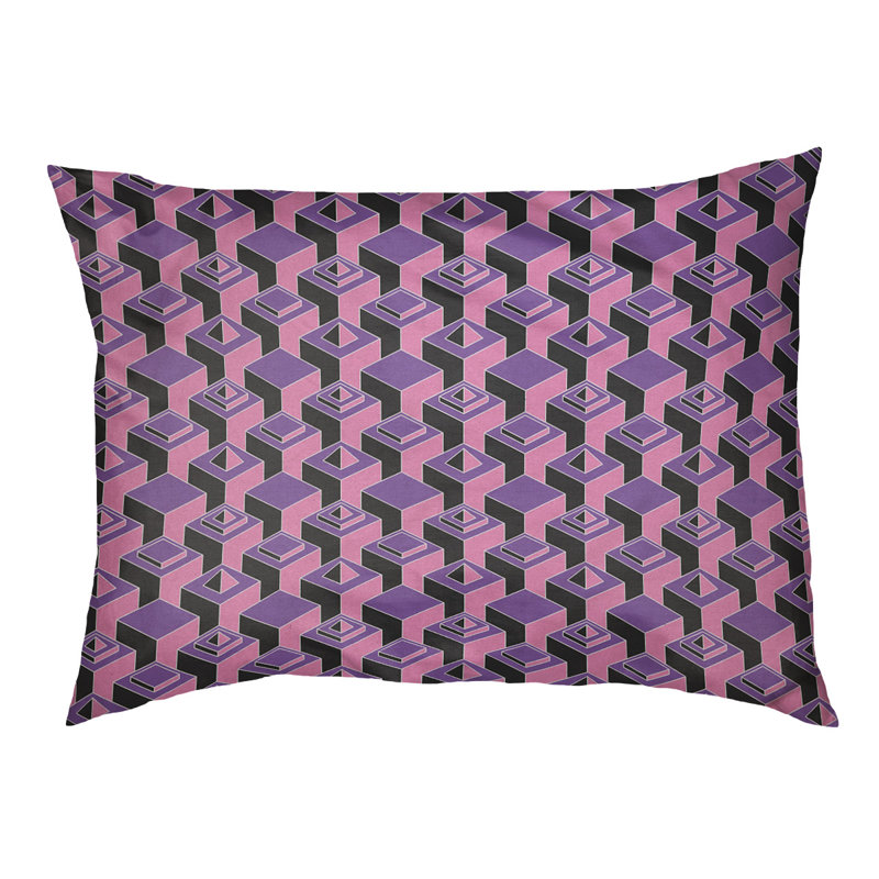 Coussin pour chien intérieur à motif skyscrapers Chen, Grand (l 50 po x P 7 po x H 40 po), Mauve / Rose