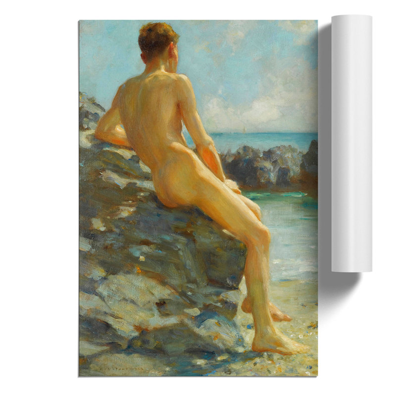 The Bather by Henry Scott Tuke - No Frame Painting, 42cm H x 30cm W x 0.1cm D