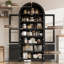 Garde-manger arqué Collette de 71 po, armoires de cuisine modernes avec tablettes ouvertes et réglables-1821458040