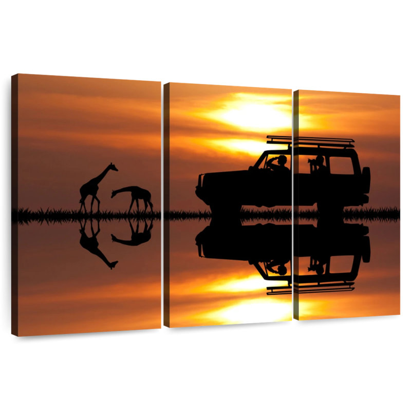 «Brampt Giraffe Sunset Journey», H 20 po x l 33 po