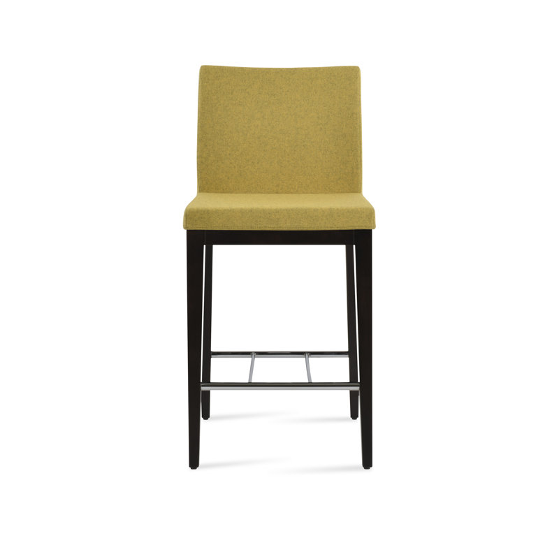 Tabouret de bar Aria, Laine ambre, Wengé