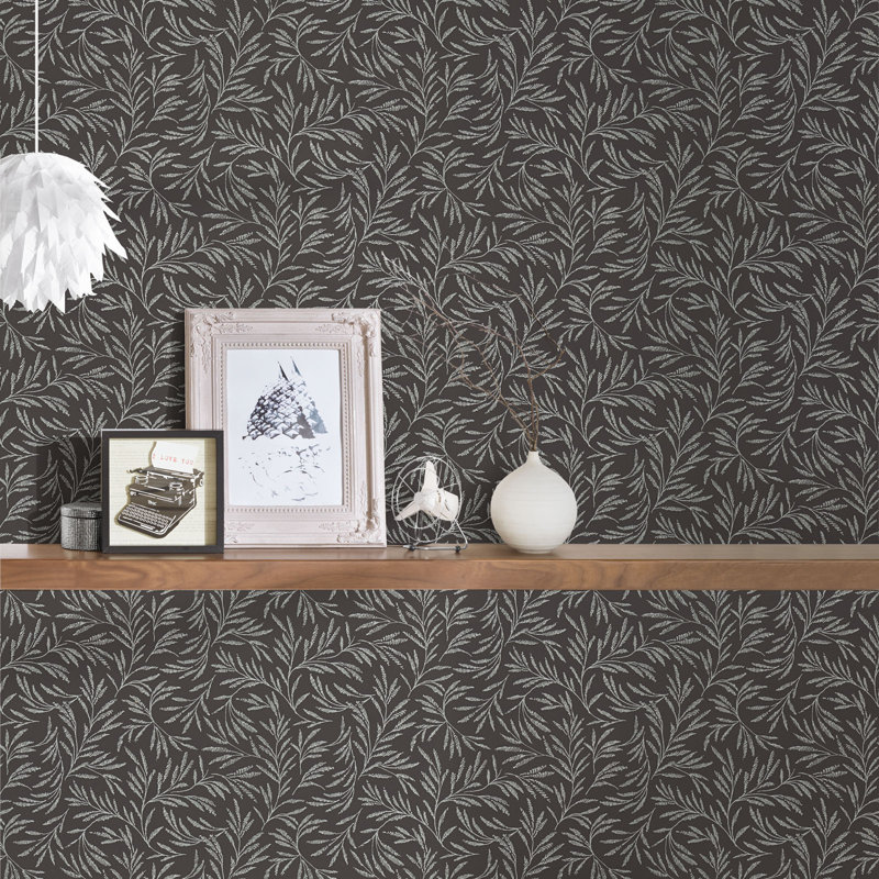 Bustos 10.05m x 53cm Matte Wallpaper Roll, Grey/Anthracite