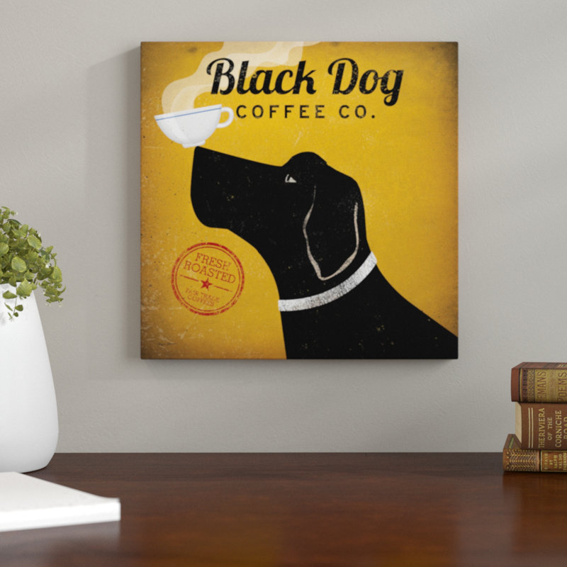 «Black Dog Coffee Co.» - Reproduction d'art graphique sur toile tendue, H 18 po x l 18 po x P 1,5 po, Toile tendue